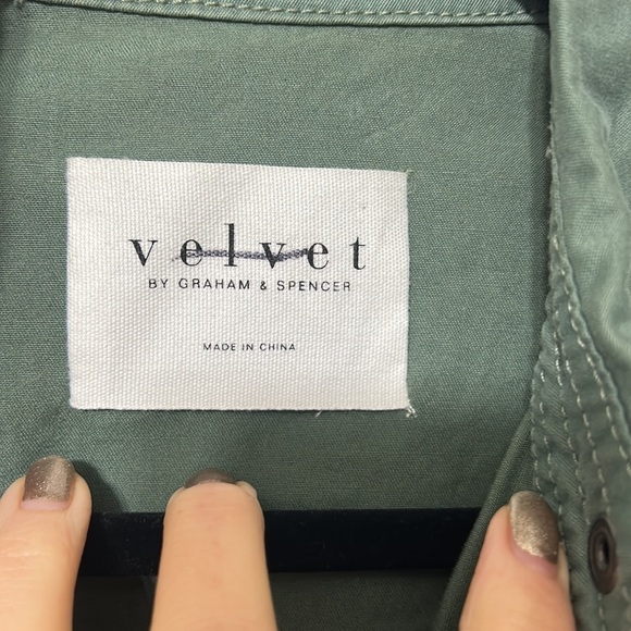 Velvet by Graham & Spencer Olive Green Utility Jacket Size Medium - Picture 2 of 4